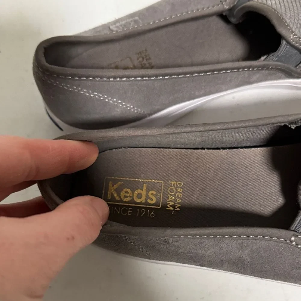 Keds Gray Slip On Sneakers Casual Shoes Size 9